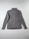 GAP Grey Heavy Knit Full-Zip Mock Neck Sweater (M)