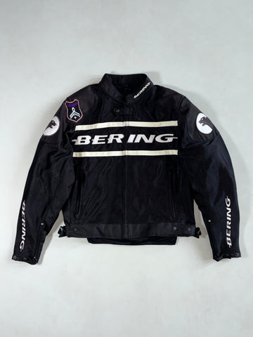 Bering Mesh Motorcycle Racing Jacket – Black/White (M)