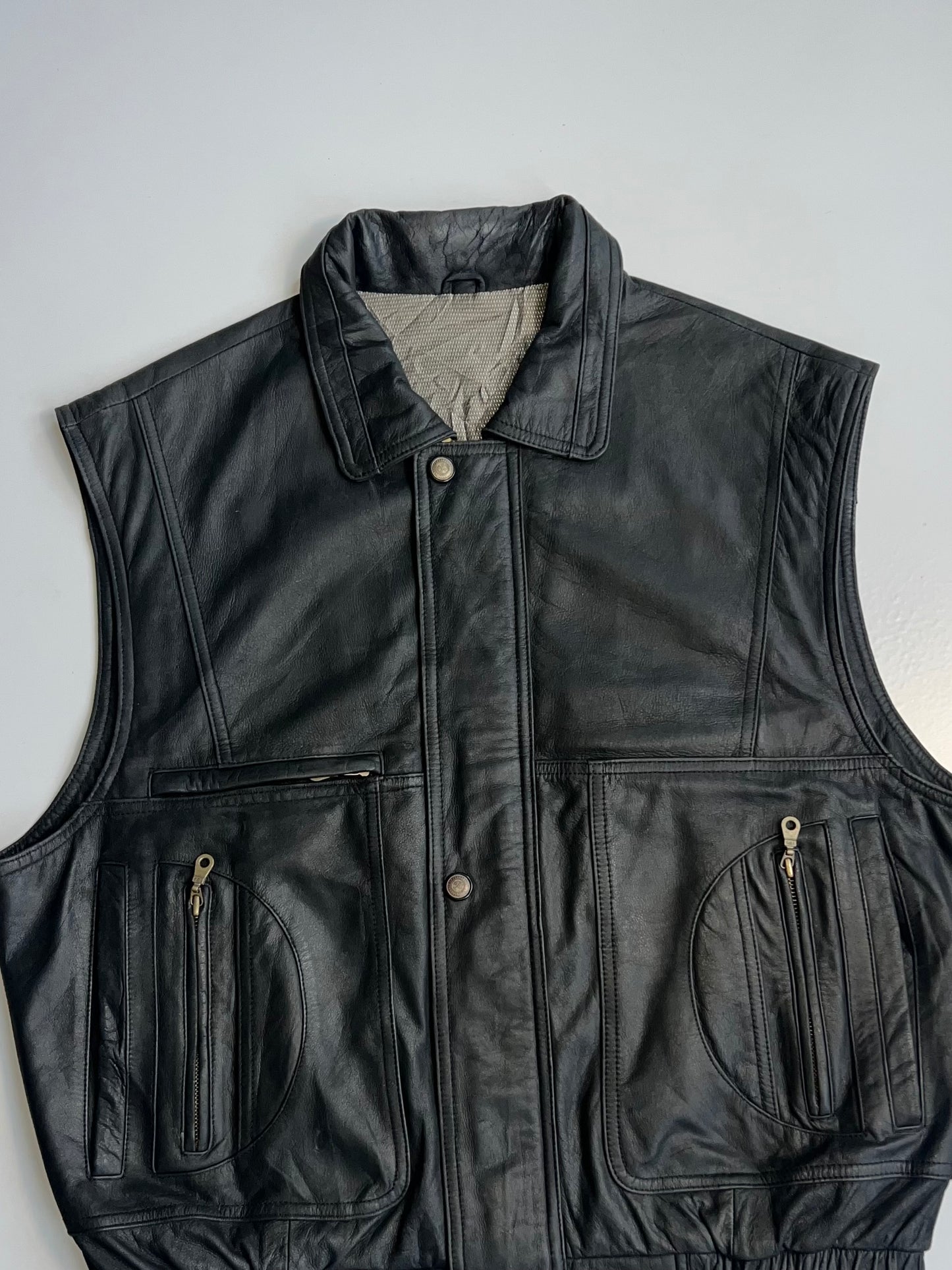 !      MC Neal Premium Original Leather Utility Jacket (L)