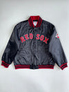 Vintage 90s Majestic Boston Red Sox MLB Satin Snap Button Bomber Jacket (XL)