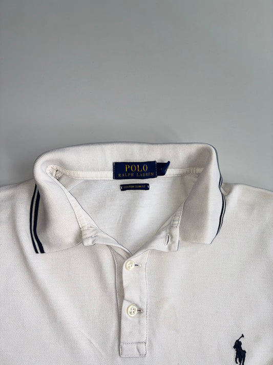 Polo Ralph Lauren White Custom Slim Fit Polo T-Shirt (M)