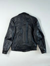 Vintage Loma Black Leather Bomber Jacket with Epaulettes (S)