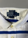 Polo Ralph Lauren Custom Fit Striped Polo – White & Royal Blue (M)