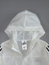 Adidas White 3-Stripe Hooded Windbreaker (S)