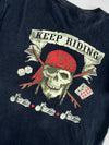 Bad to the Bone” St. Kitts & Nevis Skull Graphic Tee — Black (L)