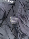 Vintage Belted Green-Lined Leather Biker Jacket (L)