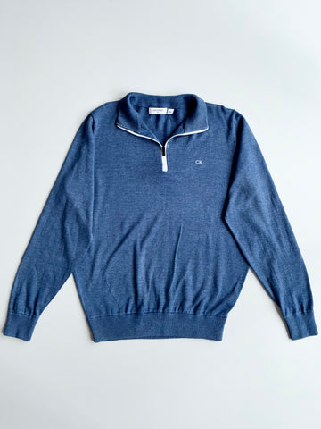 Calvin Klein Golf Quarter-Zip Sweater – Blue Marl (L)