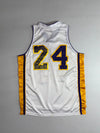 LA Lakers #24 Basketball Jersey  White Gold Mesh (M)