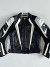 REV’IT! Black & Silver Genuine Leather Armoured Racing Jacket Padded (M)