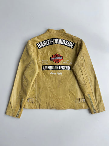 Harley Davidson | Leather  Jacket Mustard Yellow (L)