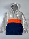 Adidas Originals 03 Colorblock Pullover Hoodie Grey/Orange/Navy (M)