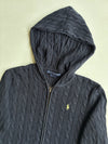 Ralph Lauren Sport Navy Cable Knit Zip-Up Hoodie (S)