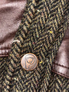 Vintage Trailwear by Penfield Herringbone Tweed & Leather Quilted Jacket (M)