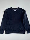 Tommy Hilfiger V-Neck Cotton Knit Sweater – Navy (XL)