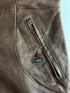 Vintage Brown Leather Sleeveless Vest Dress Women's (M)
