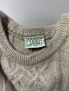 Vintage Lacoste Sport Cable Knit Sweater – Oatmeal Beige Fisherman (2XL/3XL)