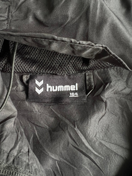 Hummel Black Hooded Lightweight Windbreaker Jacket (S)