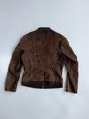 Tex Casual Brown Suede Leather Moto Jacket (Women’s (S)
