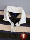 Tommy Hilfiger THNY Block Stripe Rugby Shirt Lion Crest Embroidery, Number 85 Back Patch, Long Sleeve (XL/2XL)
