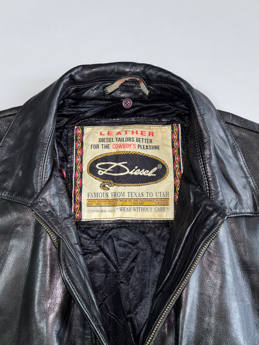 90s Vintage Diesel | Genuine Leather Bomber Jacket (XL)