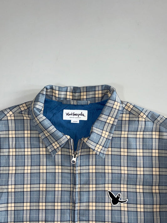 Mark Gonzales Blue Plaid Zip Harrington Jacket (L)