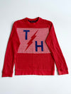 Tommy Hilfiger Red TH Logo Striped Sweatshirt (S)