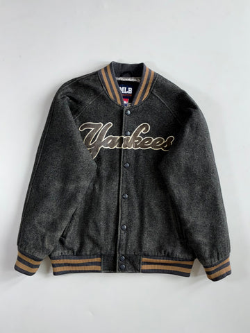 MLB by F&F New York Yankees Charcoal Wool Varsity Jacket(Xl)