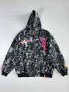 Crash House Skeleton Floral (Embroidered) Print Zip Hoodie (2XL)