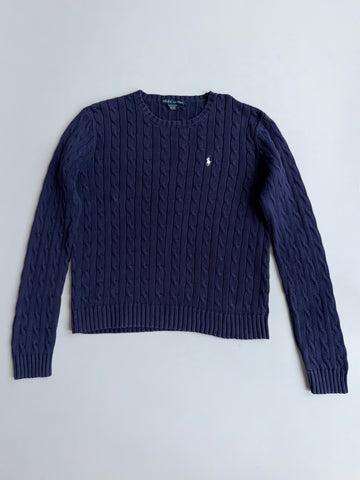 Ralph Lauren | Navy Cable Knit Sweater | (S/M)