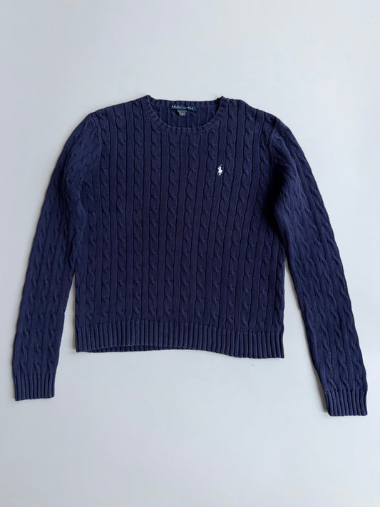Ralph Lauren | Navy Cable Knit Sweater | (S/M)