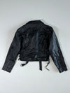 Vintage 80s Black Leather Double-Rider Motorcycle Jacket Women’s (XXS)