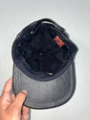 Genuine Leather Black Baseball Cap – Adjustable Strap (Adjustable)
