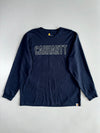 Carhartt Navy Blue Outline Logo Long Sleeve Graphic Tee(XXL/XXXL)