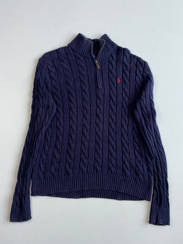 Polo Ralph Lauren Navy Cable Knit Half(XL)