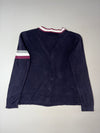 Fred Perry Tipped Cotton Pique V-Neck Cardigan  Navy/Maroon (M)