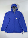 Carhartt Rain Defender Royal Blue Hooded Windbreaker Jacket (2XL)