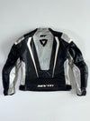 REV’IT! Black & Silver Genuine Leather Armoured Racing Jacket Padded (M)