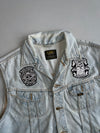 Lee Vintage Light Wash Patched Denim Biker Vest (XL)