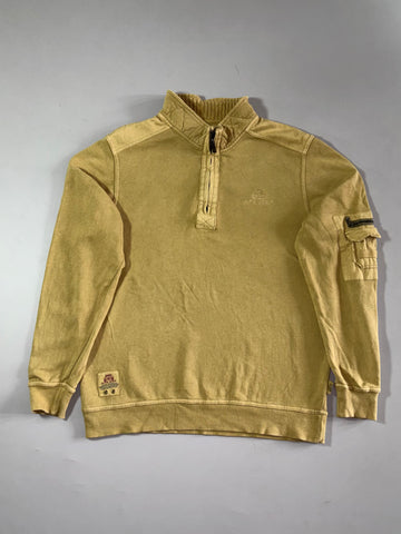 AFS Jeep Half-Zip Sweatshirt – Mustard Washed Utility Pullover (M/L)