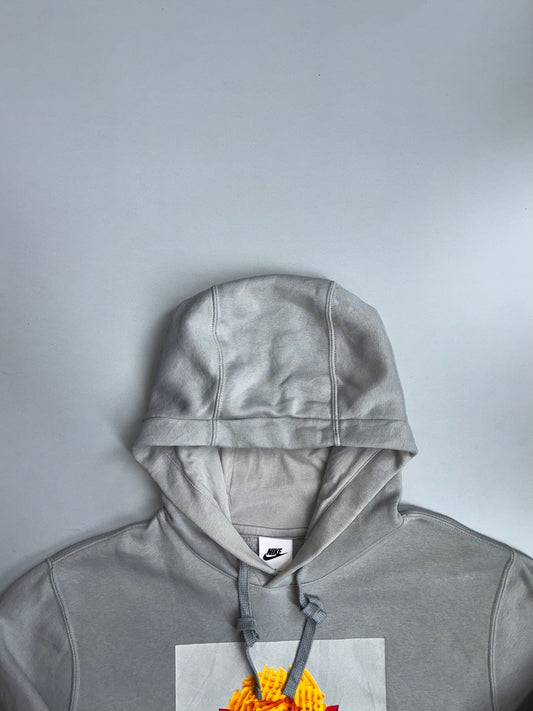 Nike Fries Graphic Print Grey Hoodie  (M)