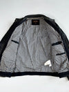 Danier Black  Leather Café Racer Jacket – Gingham Lining, Stitched Sleeve Panels (XL)