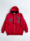 Big&Big Red Patch Zip Hoodie – Y2K Streetwear Badges |(XL)