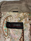Vintage Cabrini Beige Leather Asymmetric Zip Biker Jacket Women's (M)