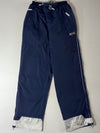 Y2K Nike Navy Nylon Track Pants with Reflective Hem (W:26) (L:42)