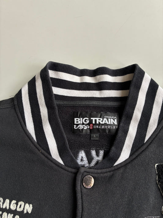 Big Train Osaka Dragon Varsity Jacket – Black & White Japan Style | (XL)