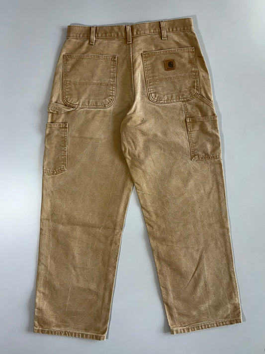 Carhartt Double Knee Carpenter Pants  Sun-Faded Tan Canvas Duck Relaxed Fit (W:32 |L:40)