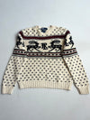 Vintage Polo Ralph Lauren Cream Reindeer Fair Isle Wool Sweater (L/XL)