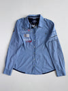 Soccx Blue Embroidered Canada Patch Button-Up Shirt (M)