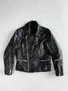 Vintage German Echtes Leder Black Double Rider Leather Biker Jacket (S)