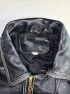 042nd Street” Leather Trucker Jacket – Black with Contrast Stitching (XL)